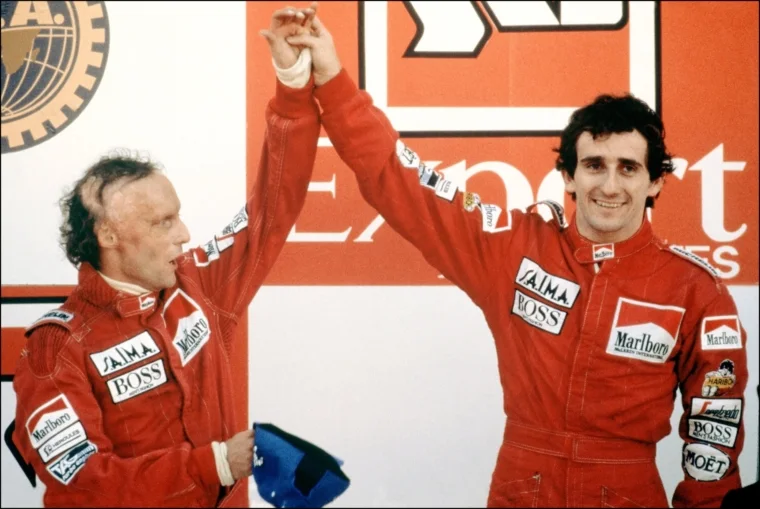 Niki Lauda en Alain Prost