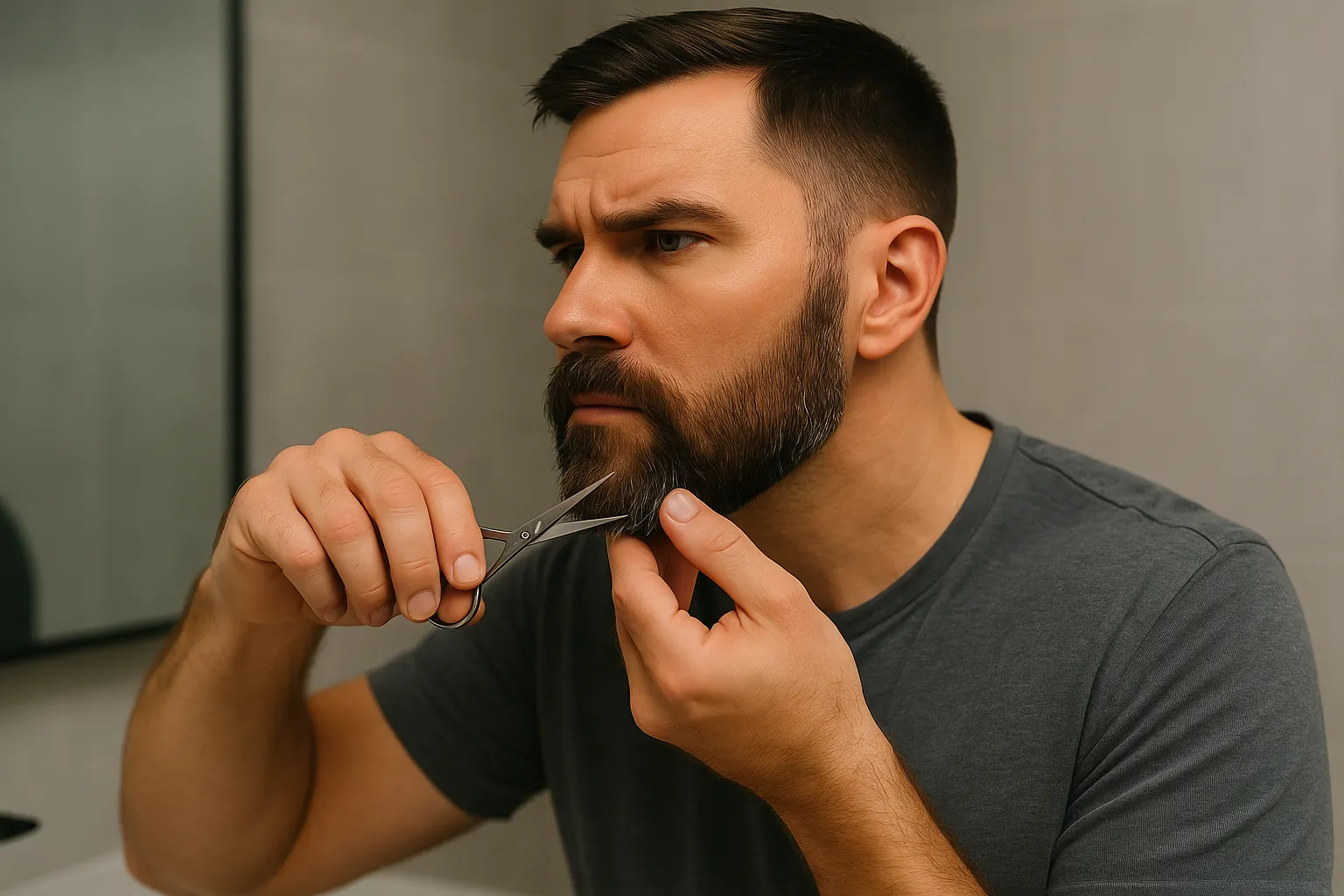 Details baard knippen