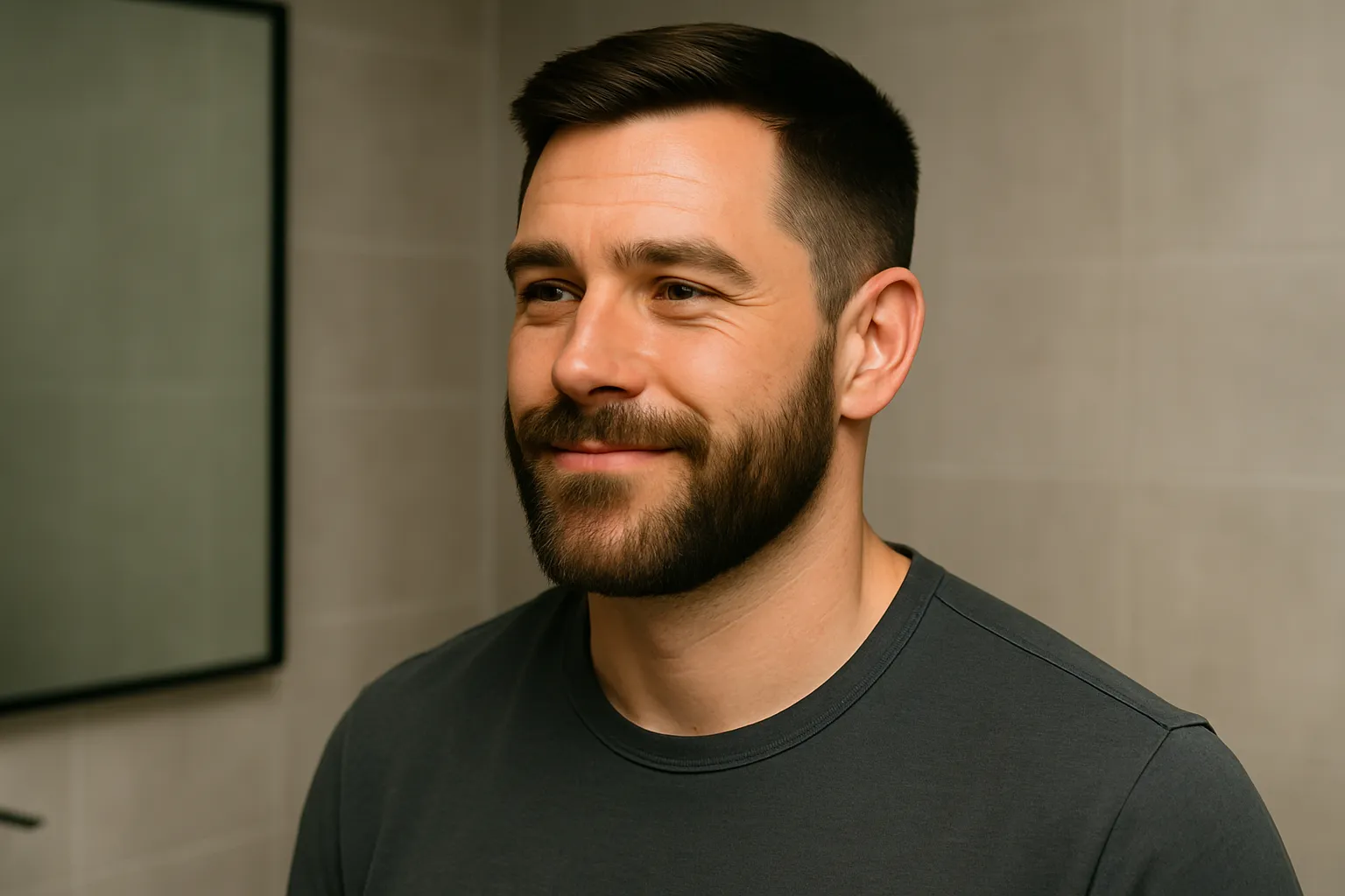 Man met getrimde baard