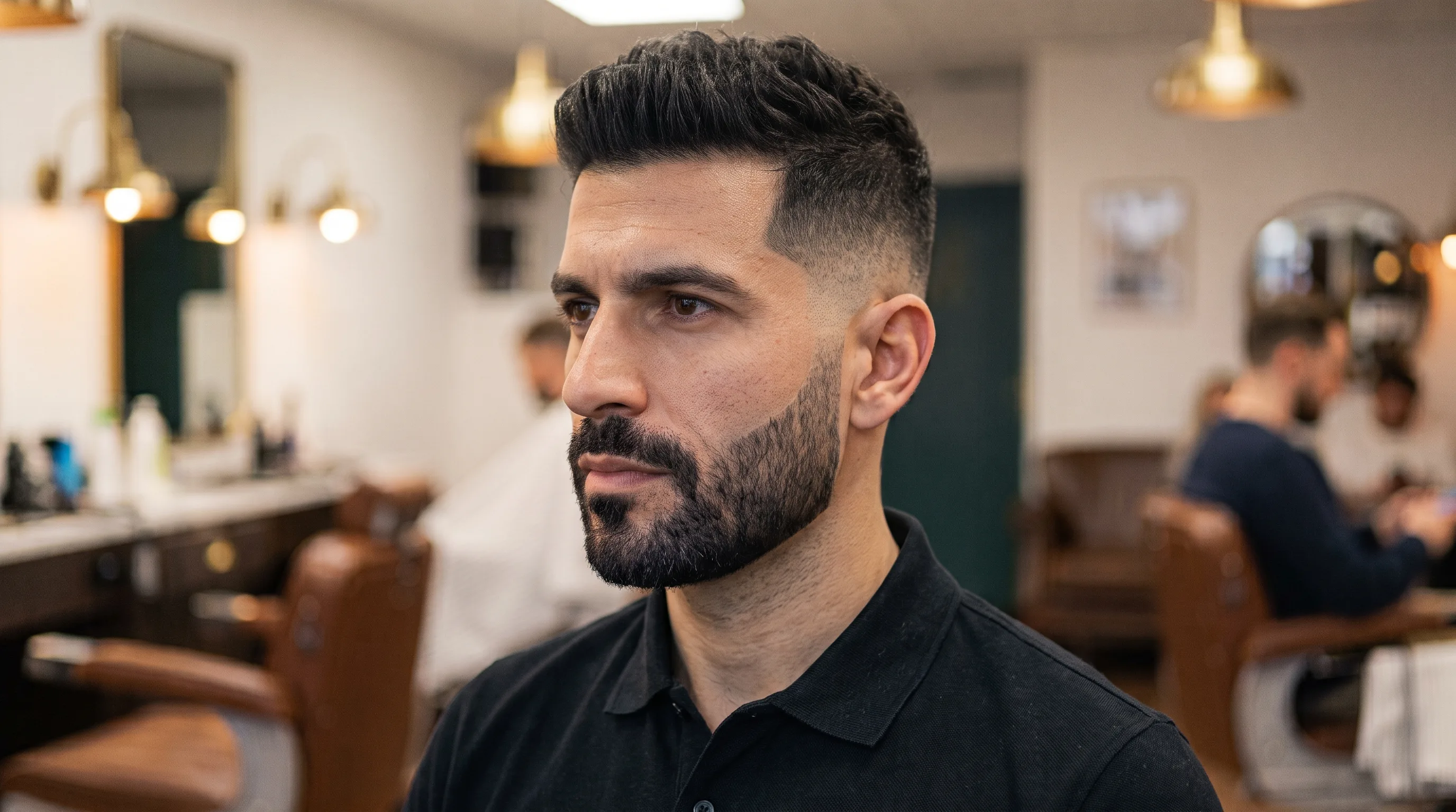 Man met korte baard met fade