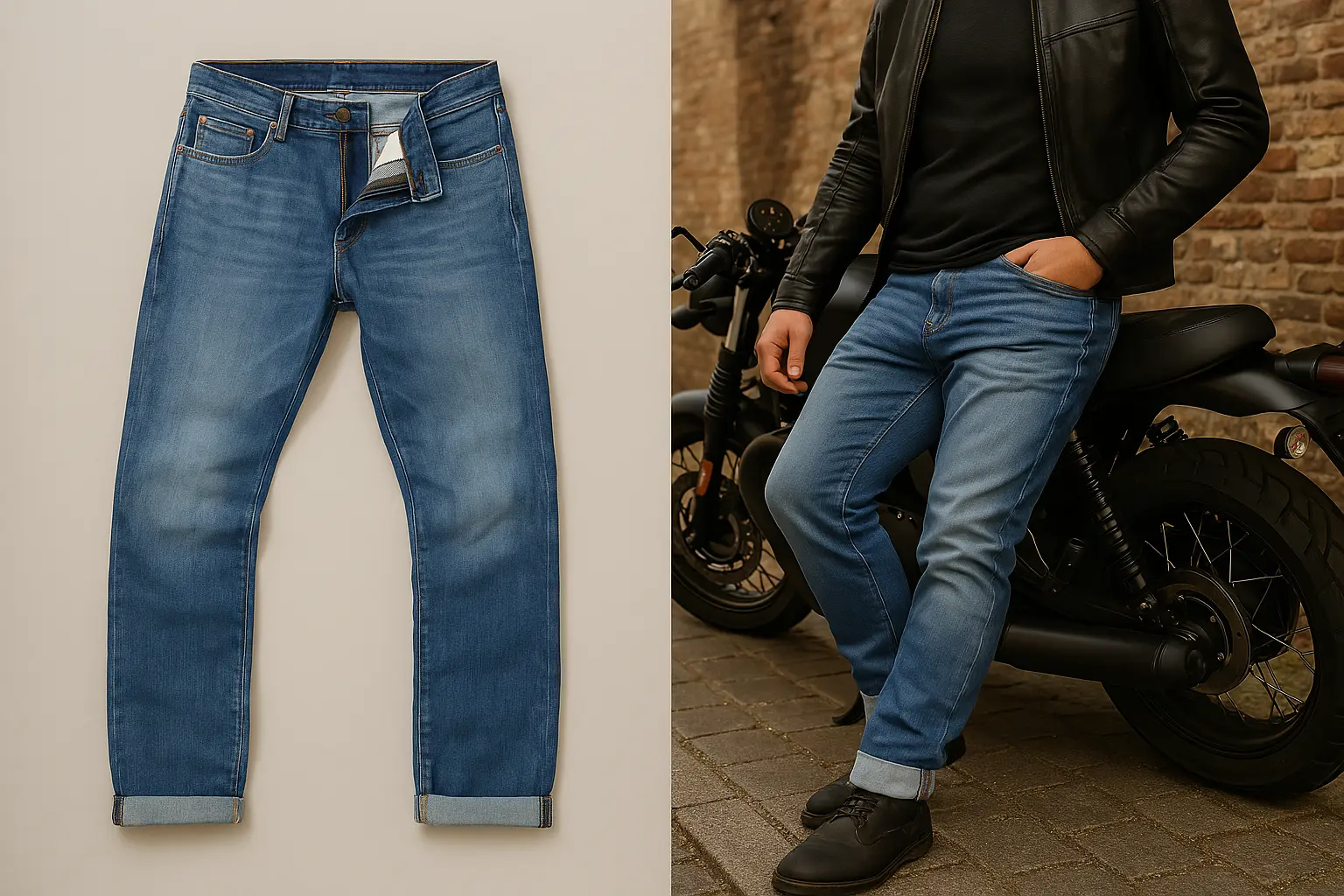 Tapered fit motorjeans