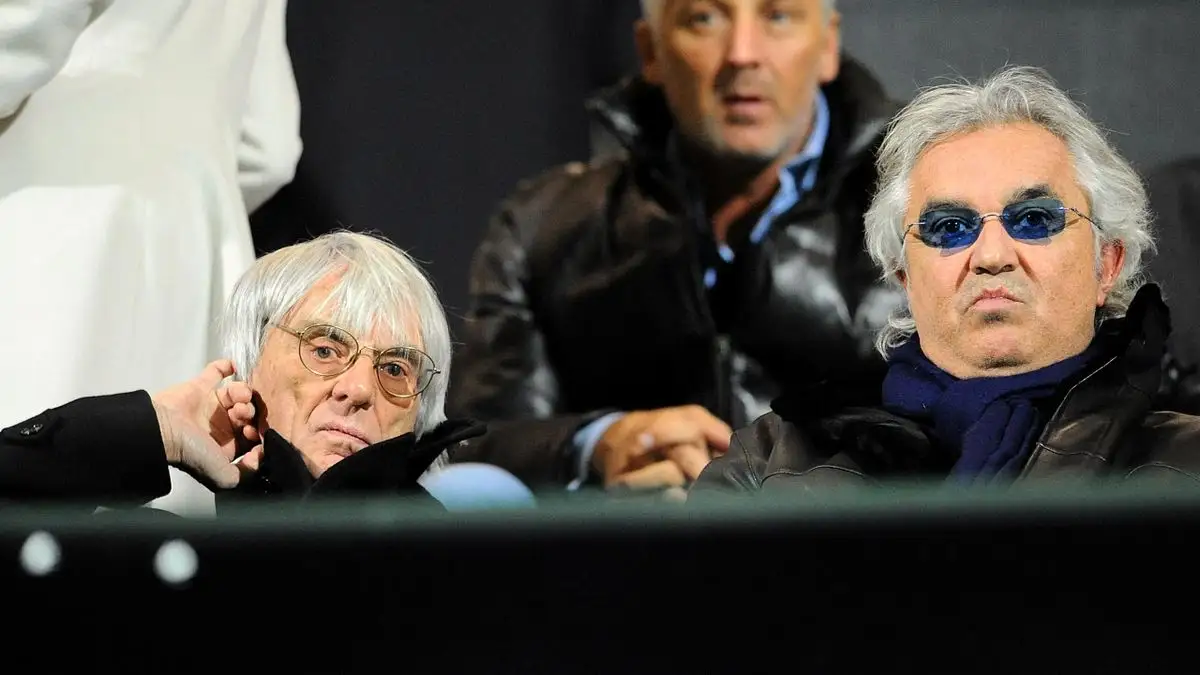 Flavio Briatore en Bernie Ecclestone op tribune QPR