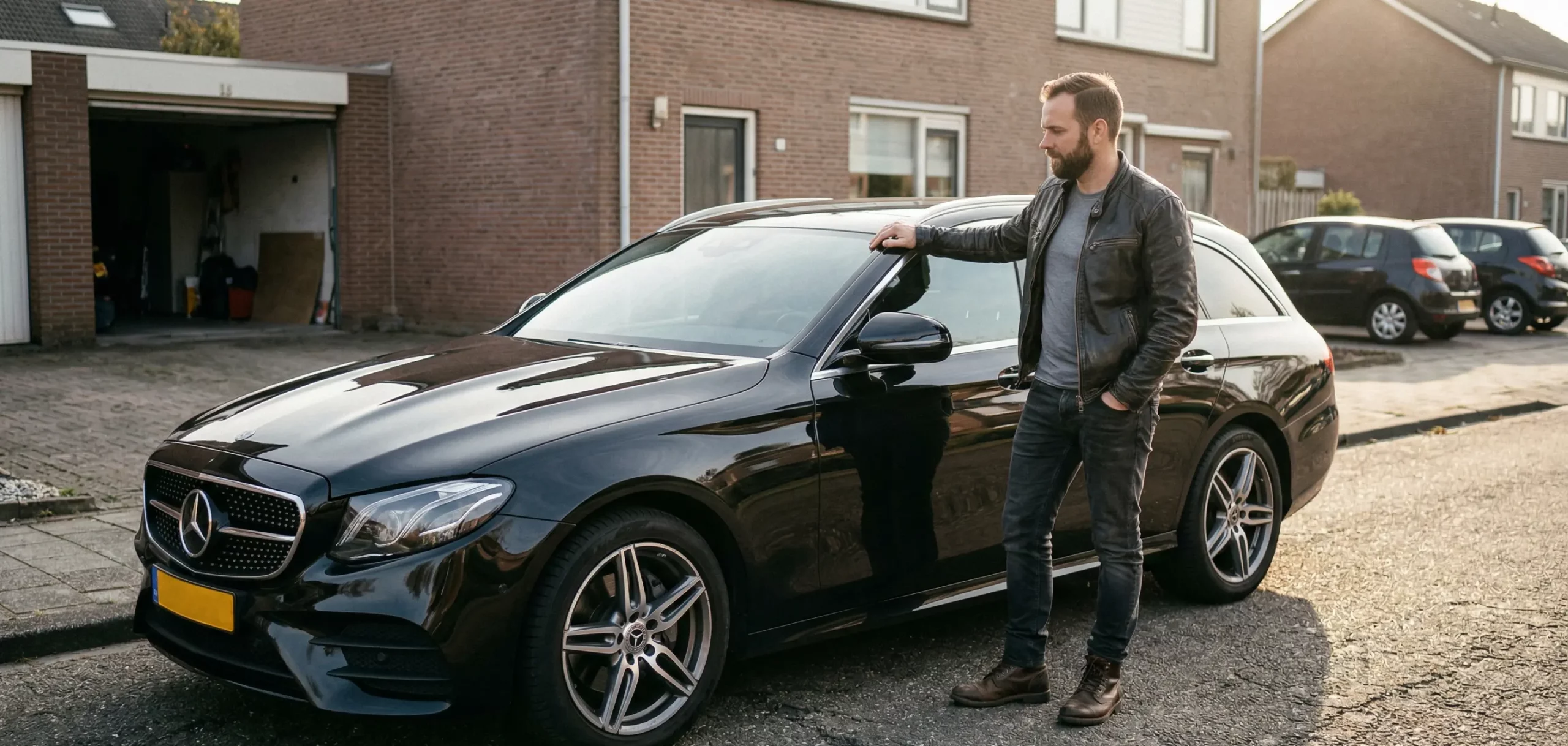Man met nieuwe auto
