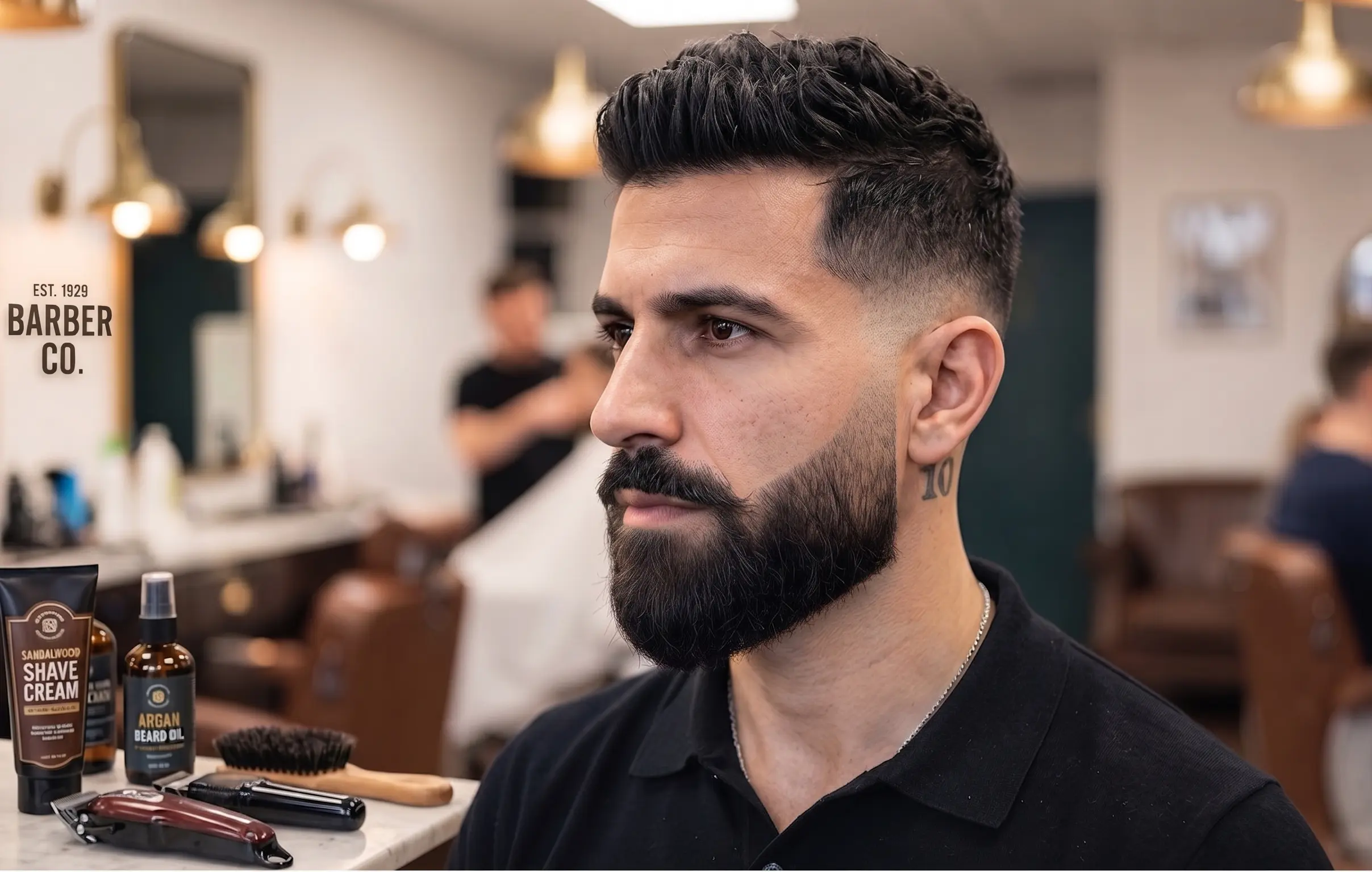 Lange baard met overloop