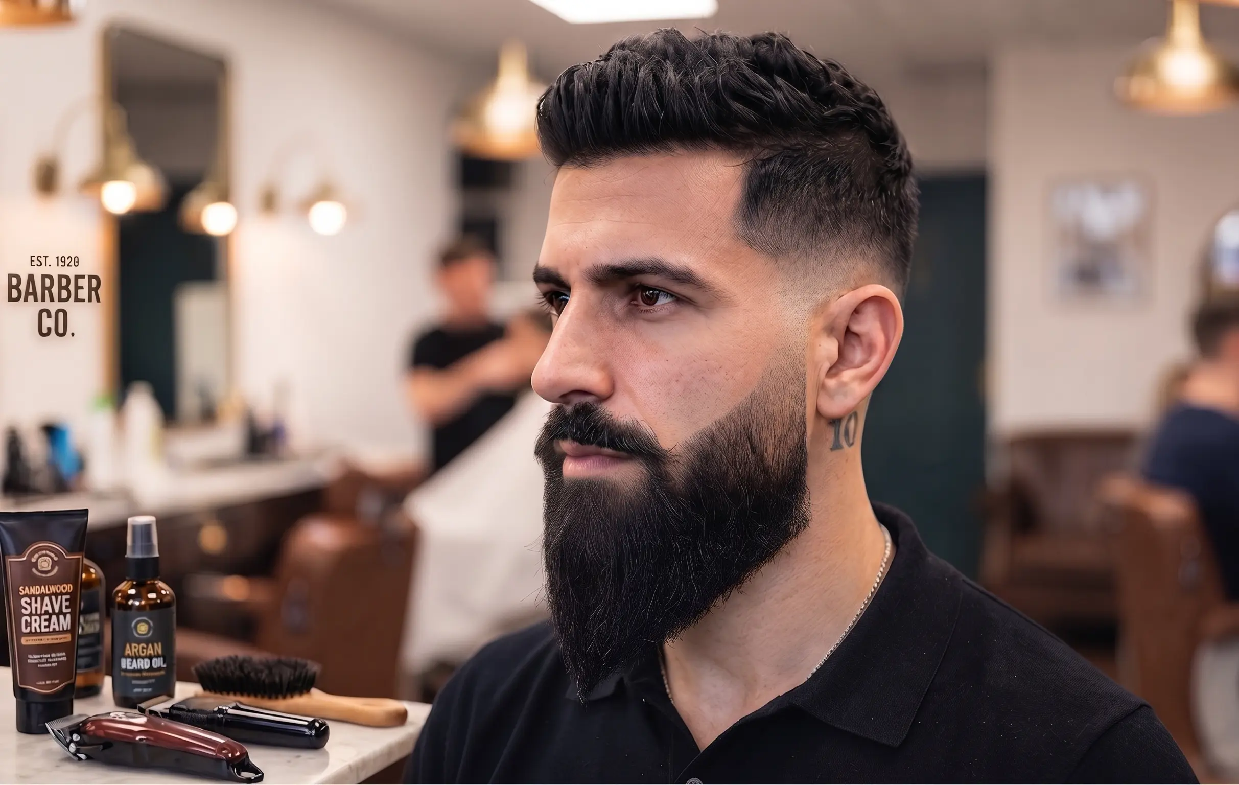 Man met ducktail baard